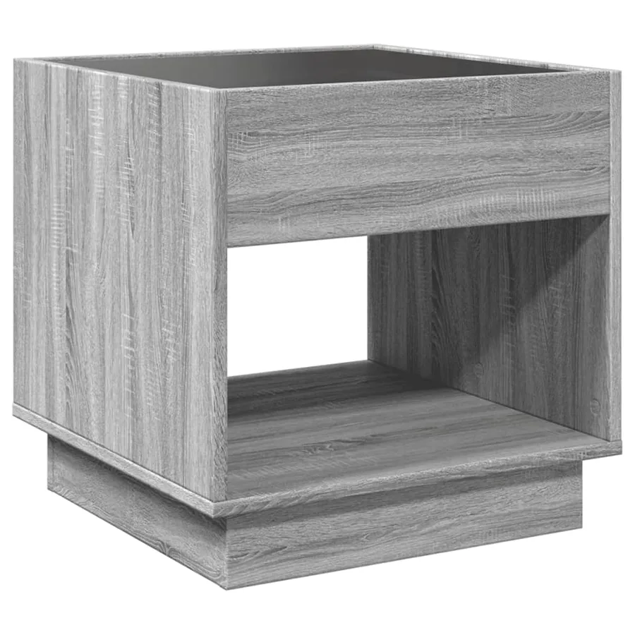 Table de chevet avec LED infini sonoma gris 50x50x50 cm - 8