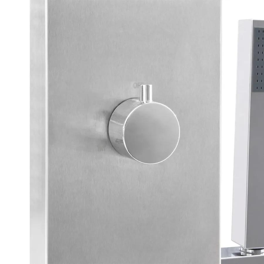 Douche d'extérieur avec receveur de douche WPC Acier inoxydable - 10