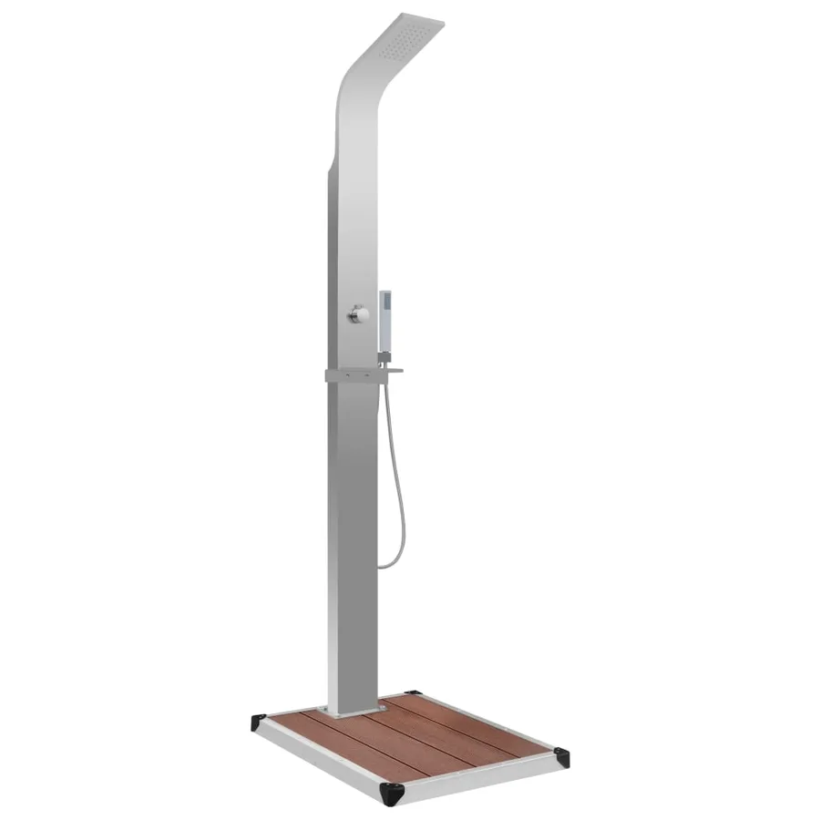 Outdoor Shower with WPC Shower Tray Stainless Steel - 2