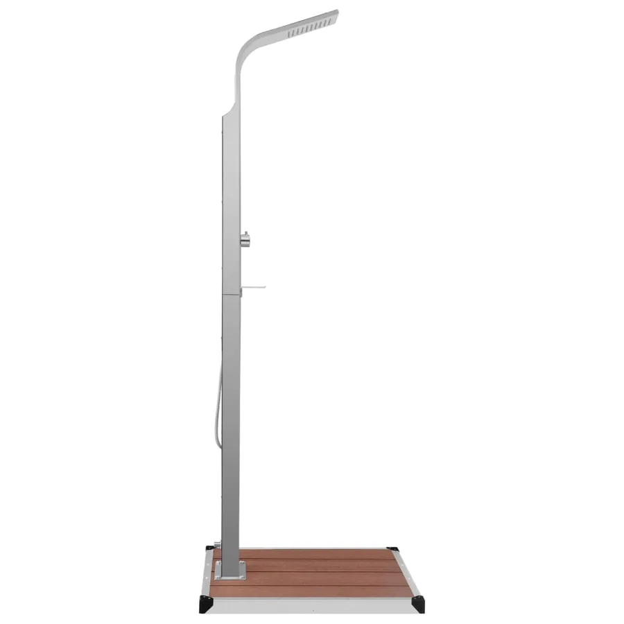Outdoor Shower with WPC Shower Tray Stainless Steel - 4