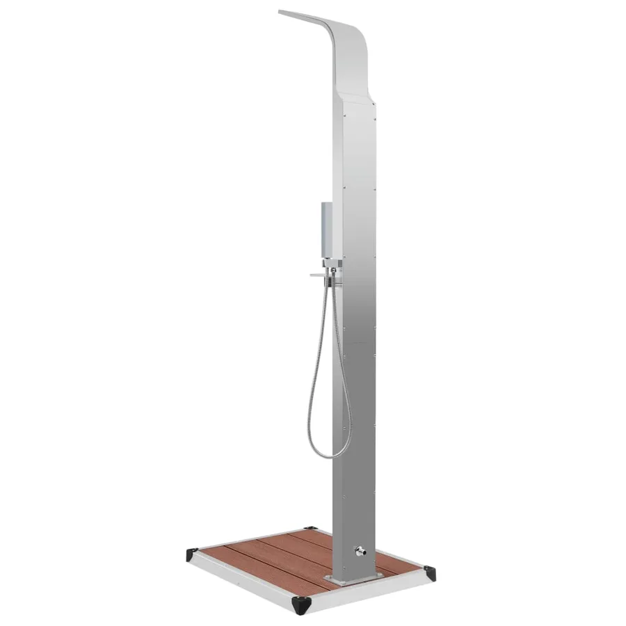 Outdoor Shower with WPC Shower Tray Stainless Steel - 6