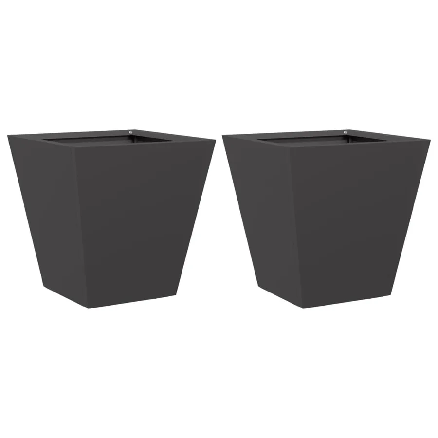 Jardinières 2 pcs noir 30x30x30 cm acier - 2