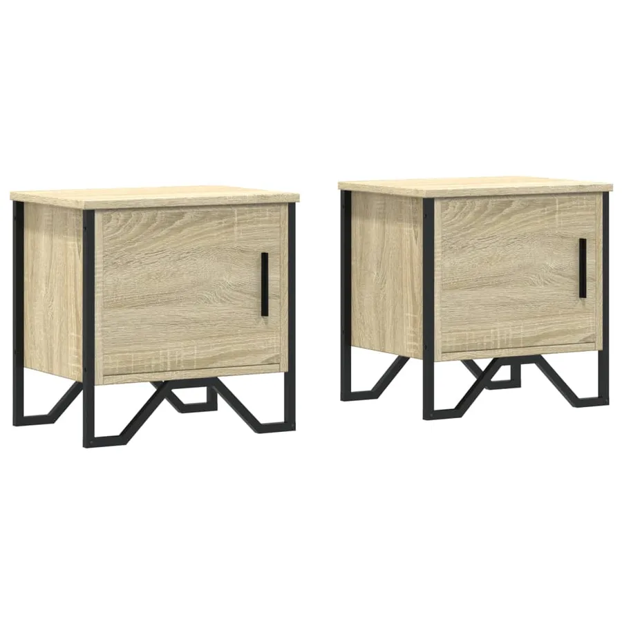 Tables de chevet 2 pcs Chêne sonoma 40 x 30 x 40 cm Aggloméré - 2