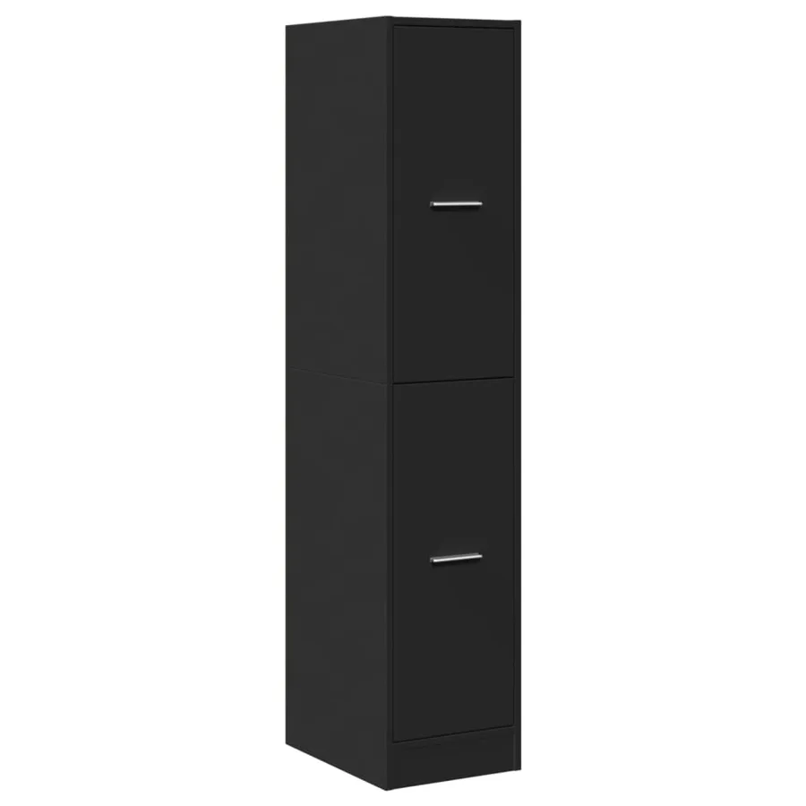 Armoire d'apothicaire noir 30x41x144,5 cm bois d'ingénierie - 4