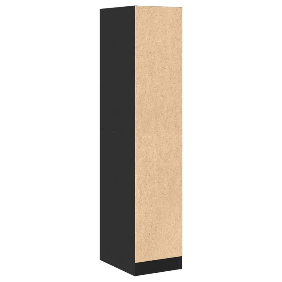 Armoire d'apothicaire noir 30x41x144,5 cm bois d'ingénierie - 6
