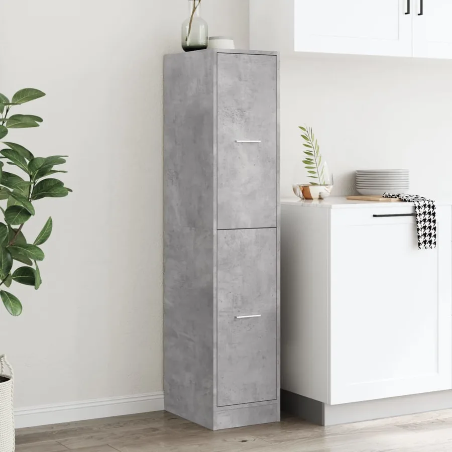 Armoire d'apothicaire gris béton 30x41x144,5 cm bois ingénierie - 3