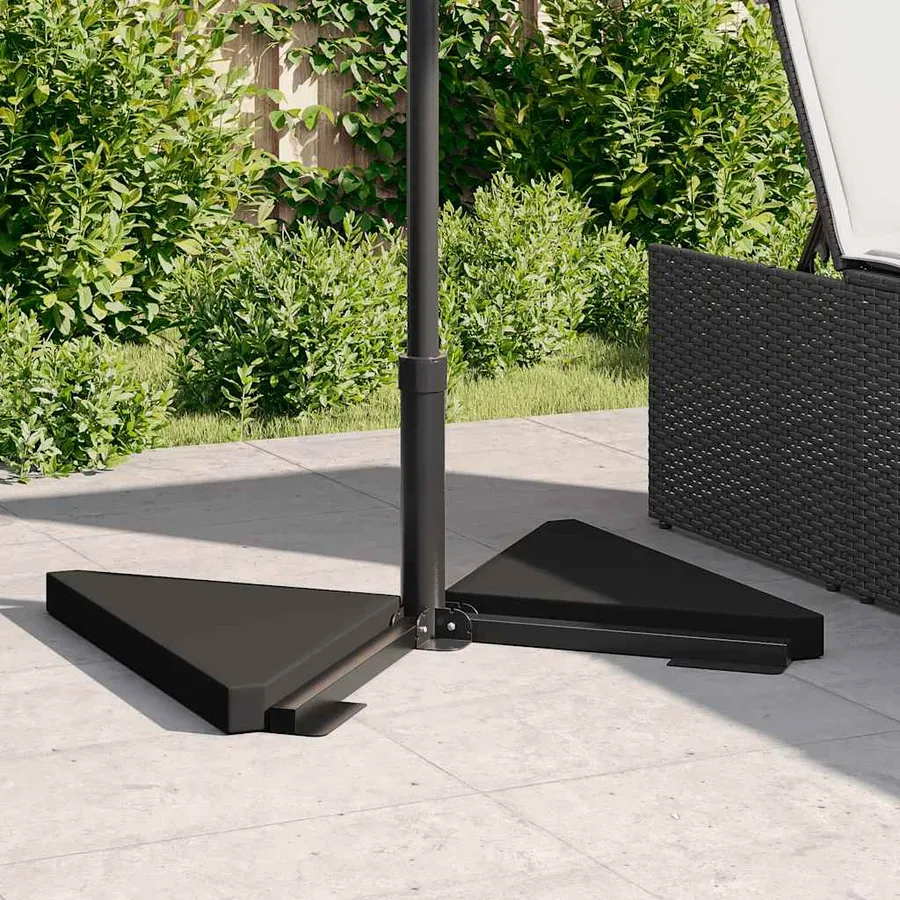 Plaques de poids de parasol 2 pcs triangulaire granit noir 14kg - 3