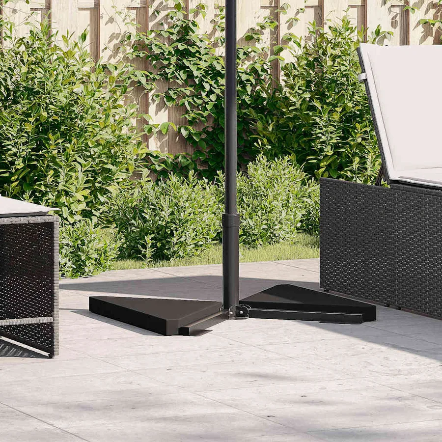 Plaques de poids de parasol 2 pcs triangulaire granit noir 14kg - 4