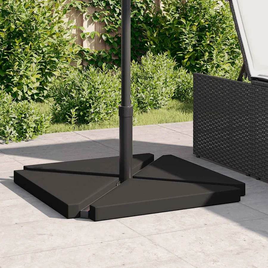 Plaques de poids de parasol 4 pcs triangulaire granit noir 14kg - 3