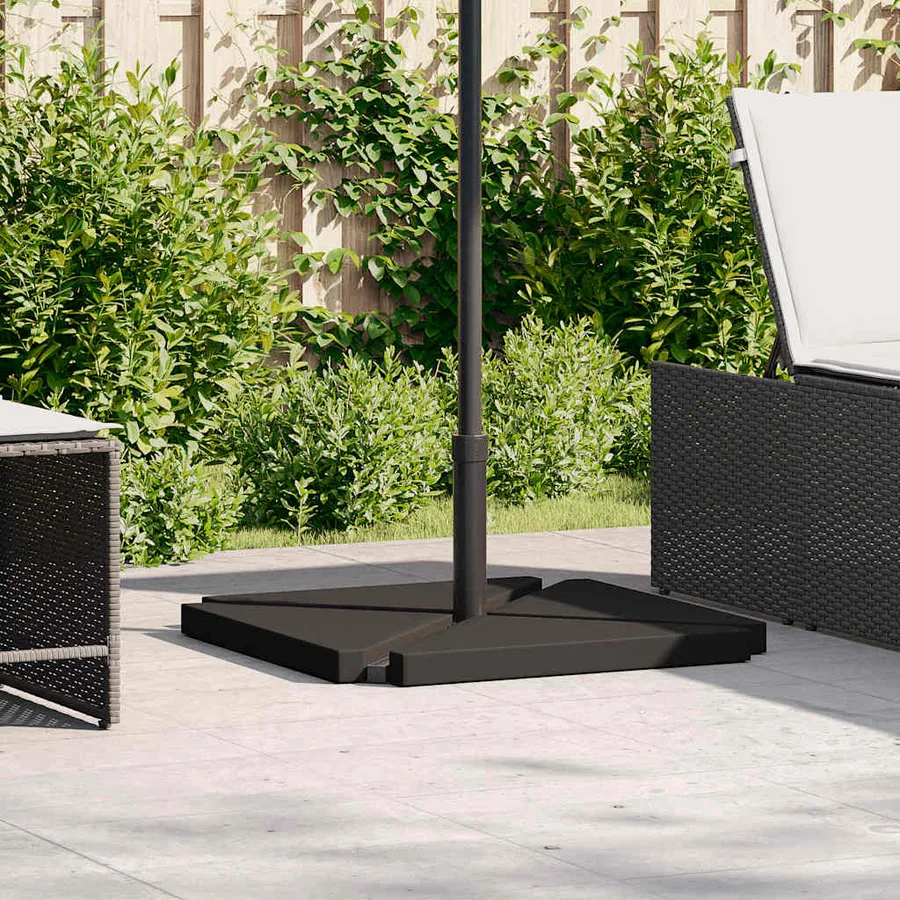Plaques de poids de parasol 4 pcs triangulaire granit noir 14kg - 4