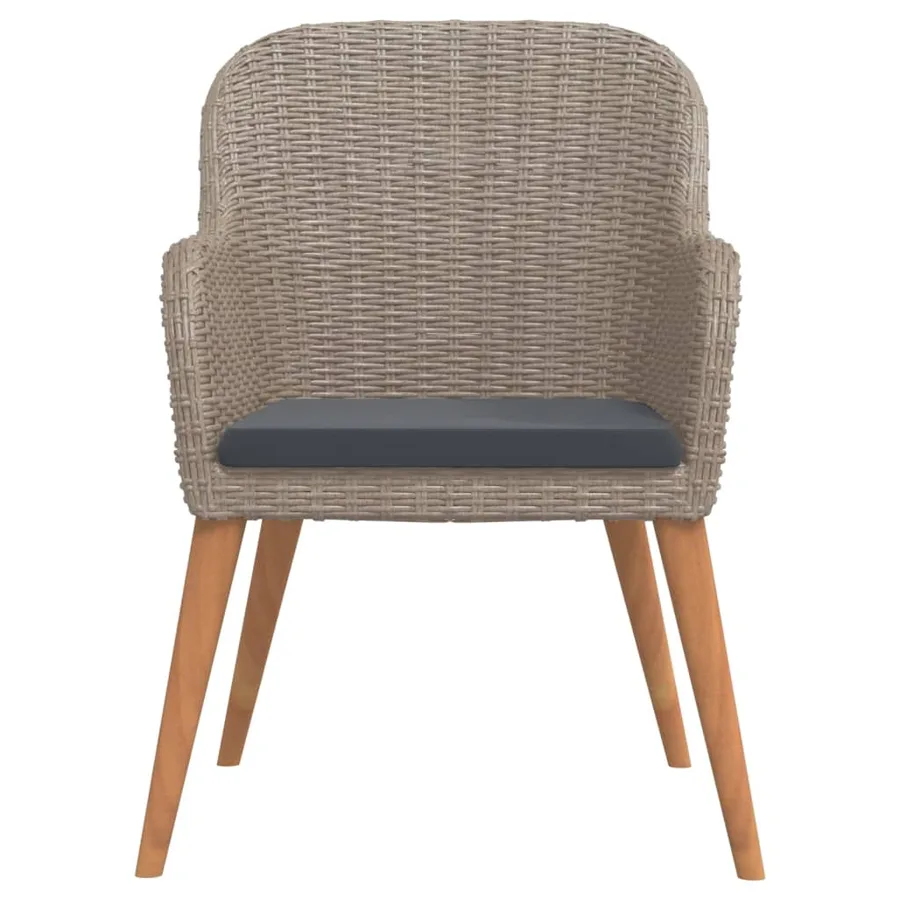 Ensemble à manger de jardin avec coussins 9 pcs marron - 4
