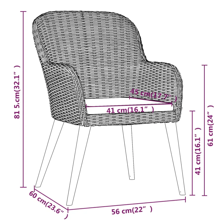 Ensemble à manger de jardin avec coussins 9 pcs marron - 7