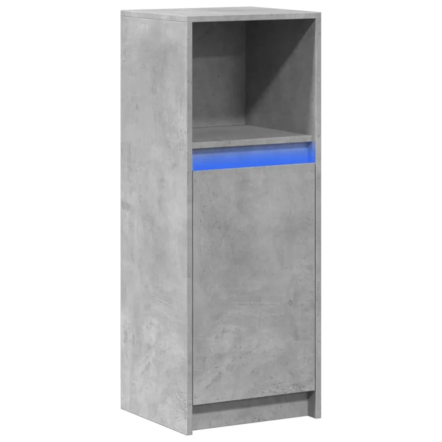 Buffet avec LED gris béton 38x34x100 cm bois d'ingénierie - 3