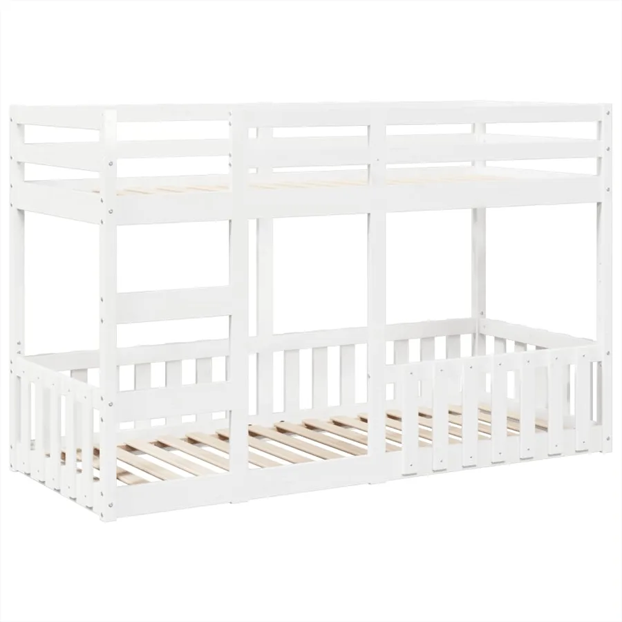 Lit superposé Blanc 90x190 cm Bois de pin massif - 2