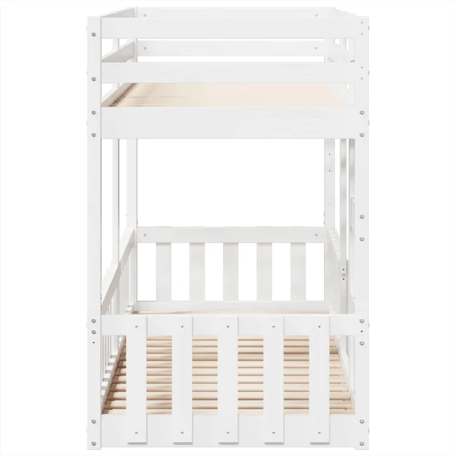 Lit superposé Blanc 90x190 cm Bois de pin massif - 6
