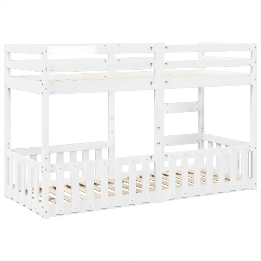 Lit superposé Blanc 90x190 cm Bois de pin massif - 7