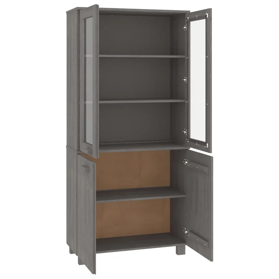 Buffet HAMAR Bois massif de pin Gris clair - 5
