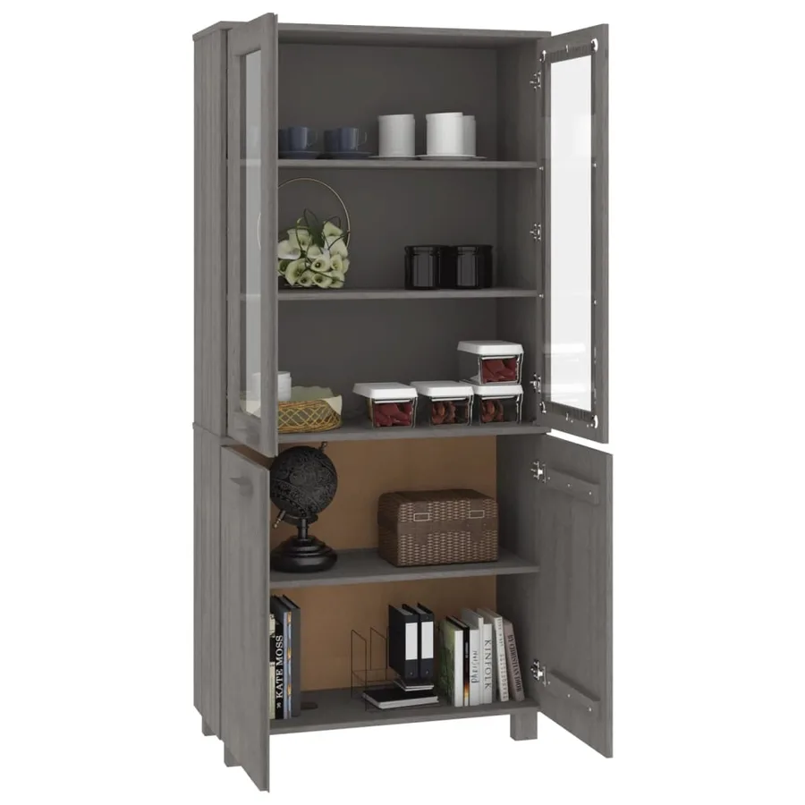 Buffet HAMAR Bois massif de pin Gris clair - 6