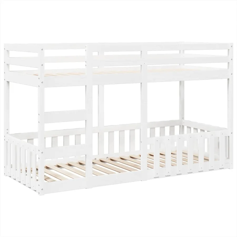 Lit superposé Blanc 80x200 cm Bois de pin massif - 2
