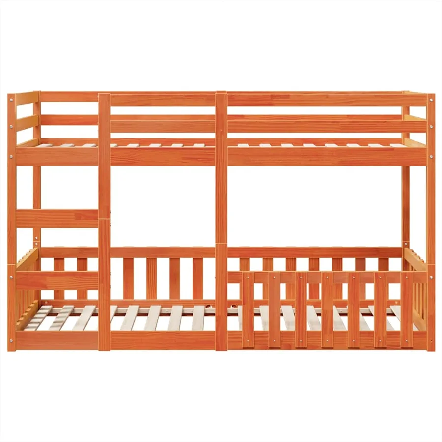 Lit superposé cire marron 90x200 cm bois de pin massif - 5