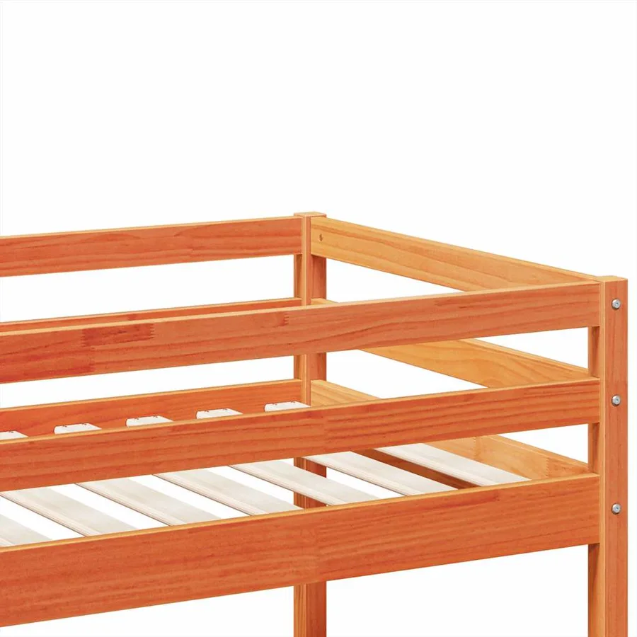 Lit superposé cire marron 90x200 cm bois de pin massif - 8