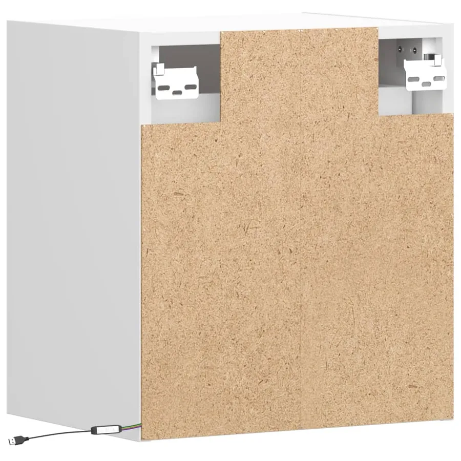 Meubles TV muraux avec lumières LED 2 pcs blanc 41x31x45 cm - 8
