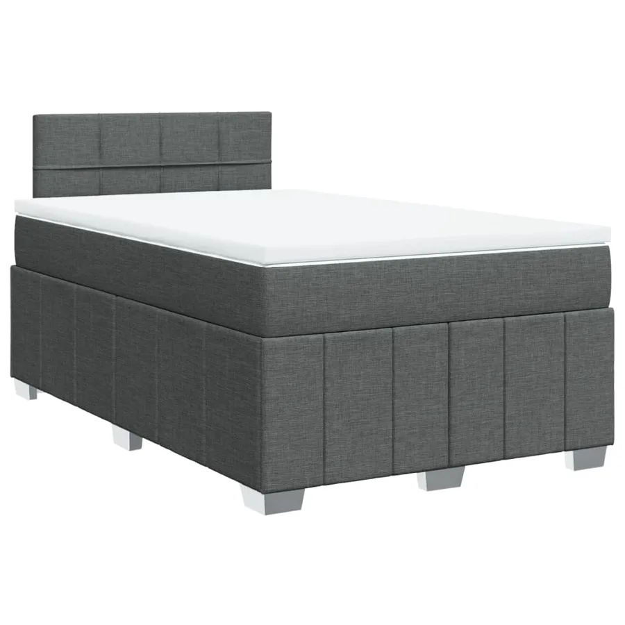 Sommier à lattes de lit avec matelas Gris foncé 120x200cm Tissu - 2