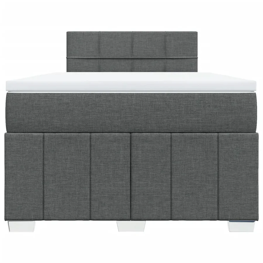 Sommier à lattes de lit avec matelas Gris foncé 120x200cm Tissu - 4