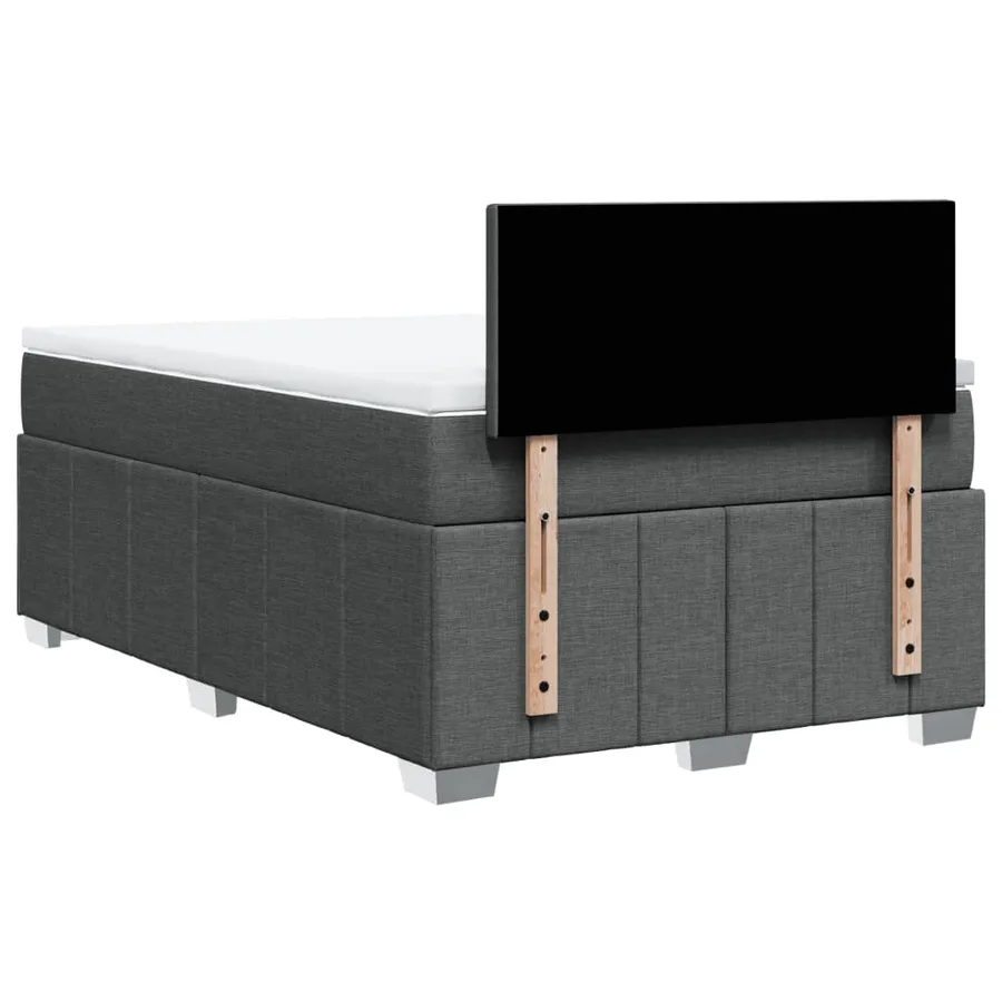 Sommier à lattes de lit avec matelas Gris foncé 120x200cm Tissu - 6