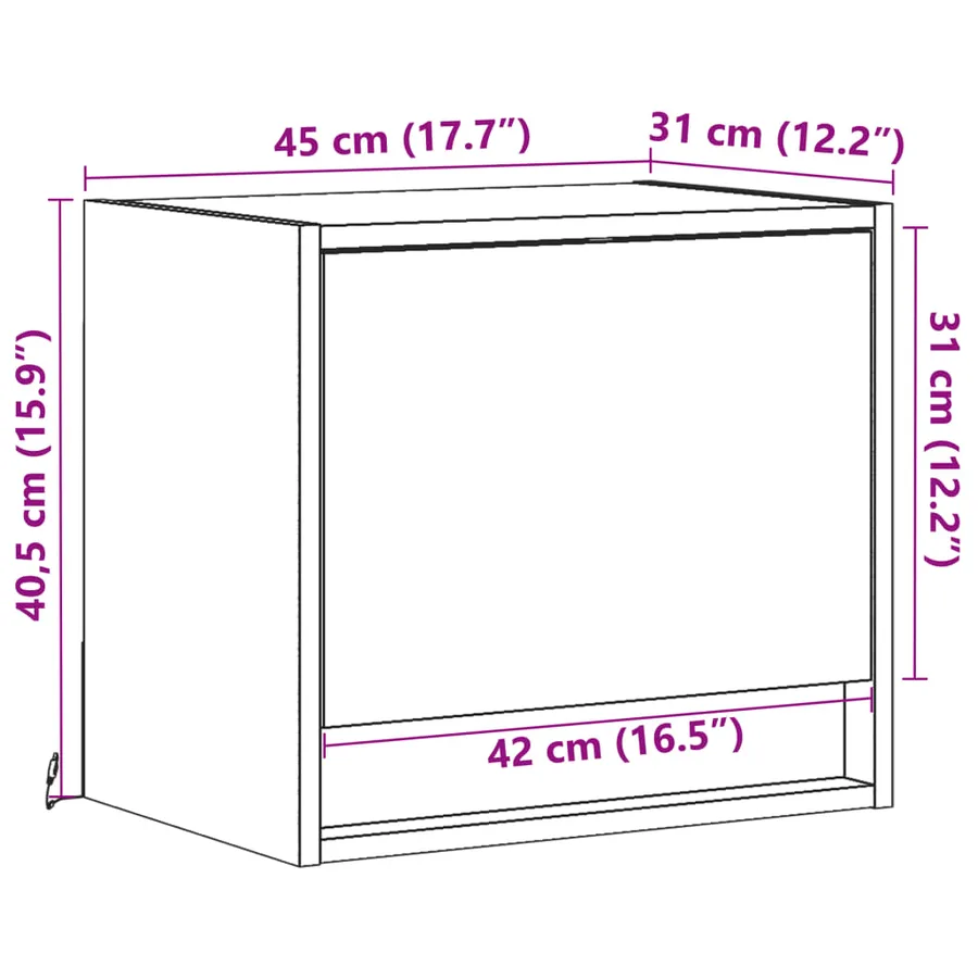 Tables de chevet murales avec lumières LED 2 pcs sonoma gris - 15