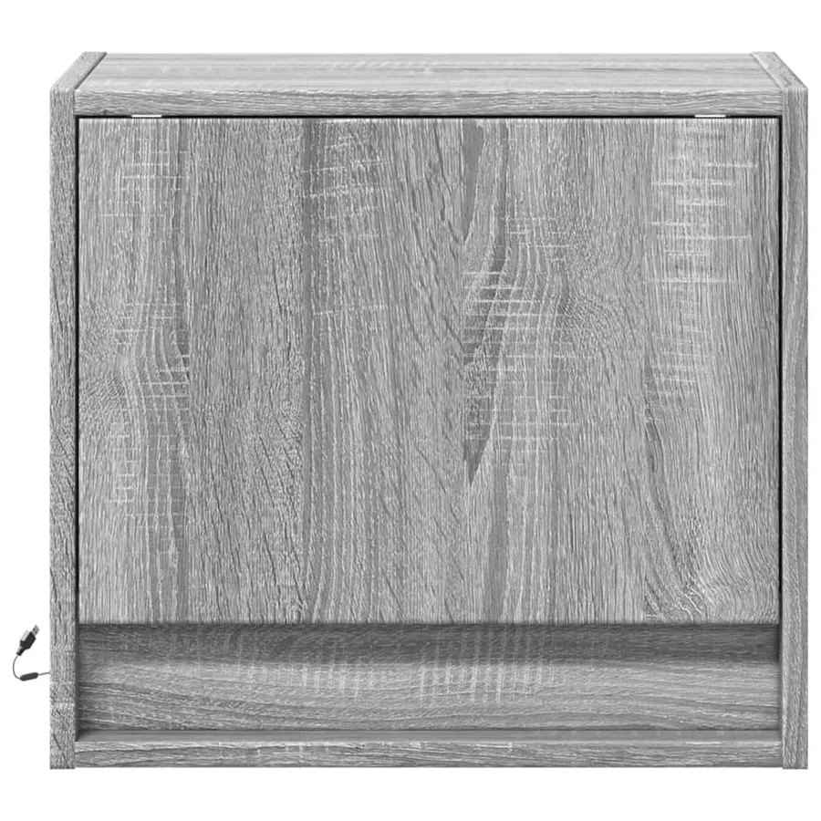 Tables de chevet murales avec lumières LED 2 pcs sonoma gris - 6