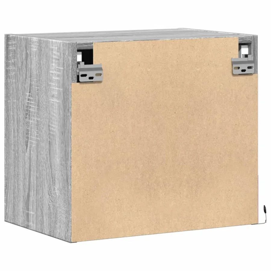 Tables de chevet murales avec lumières LED 2 pcs sonoma gris - 9