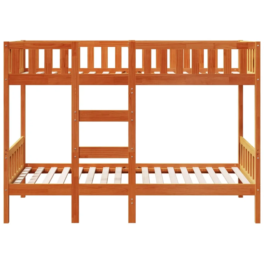 Lit superposé cire marron 90x200 cm bois de pin massif - 5