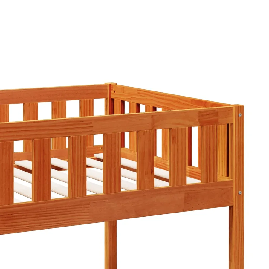 Lit superposé cire marron 90x200 cm bois de pin massif - 8