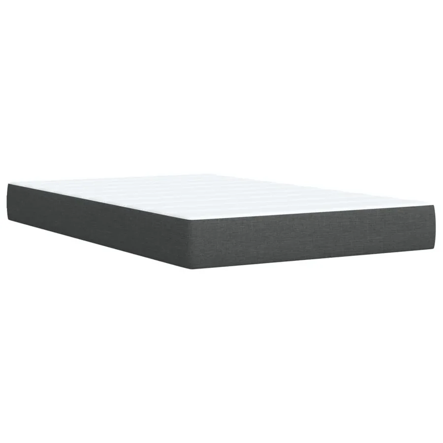 Sommier à lattes de lit avec matelas Gris foncé 120x200cm Tissu - 10