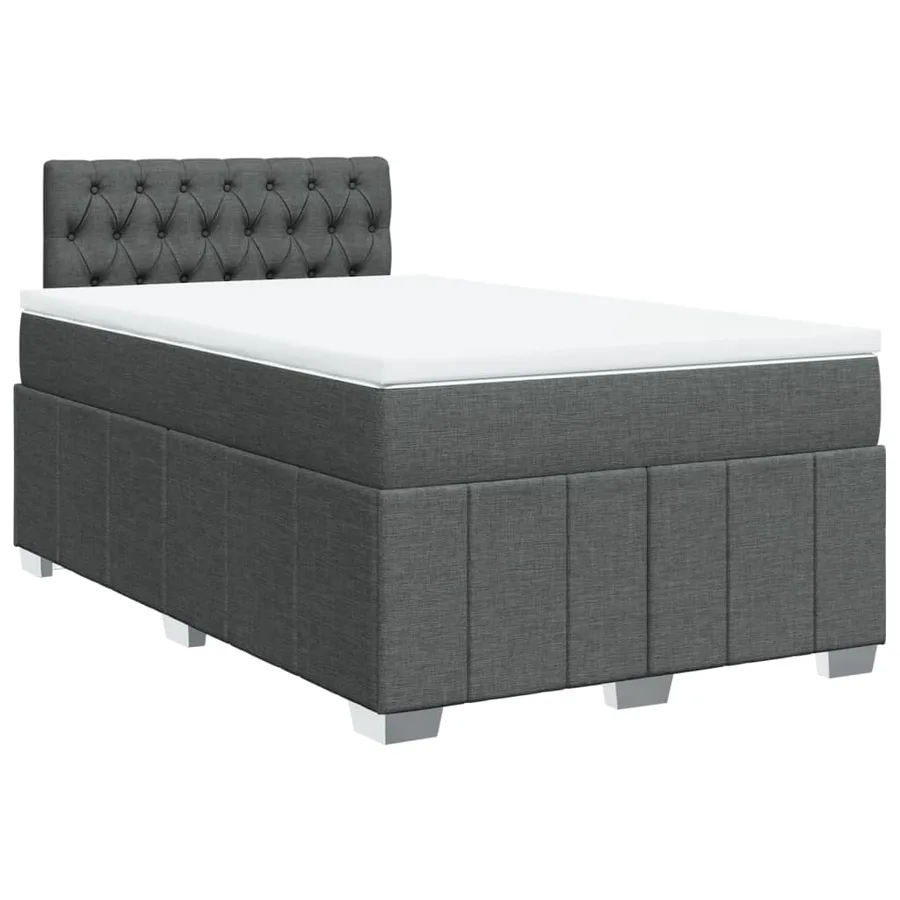 Sommier à lattes de lit avec matelas Gris foncé 120x200cm Tissu - 2