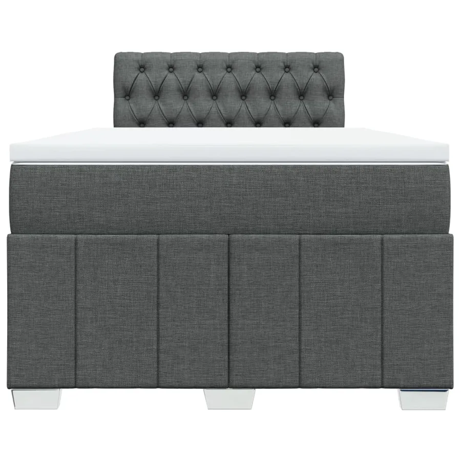 Sommier à lattes de lit avec matelas Gris foncé 120x200cm Tissu - 4