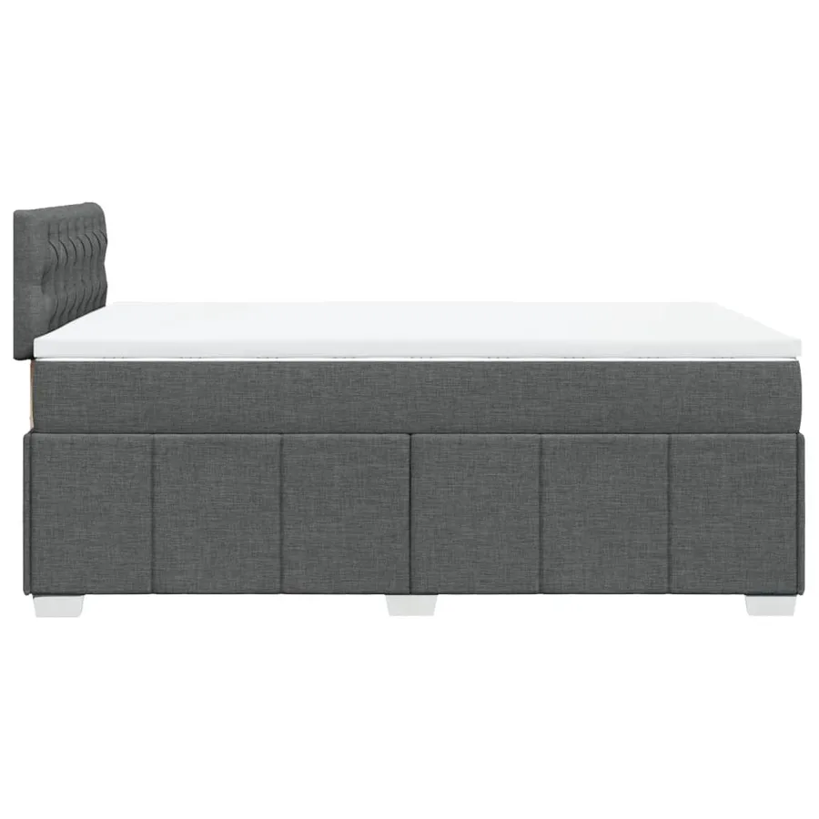 Sommier à lattes de lit avec matelas Gris foncé 120x200cm Tissu - 5