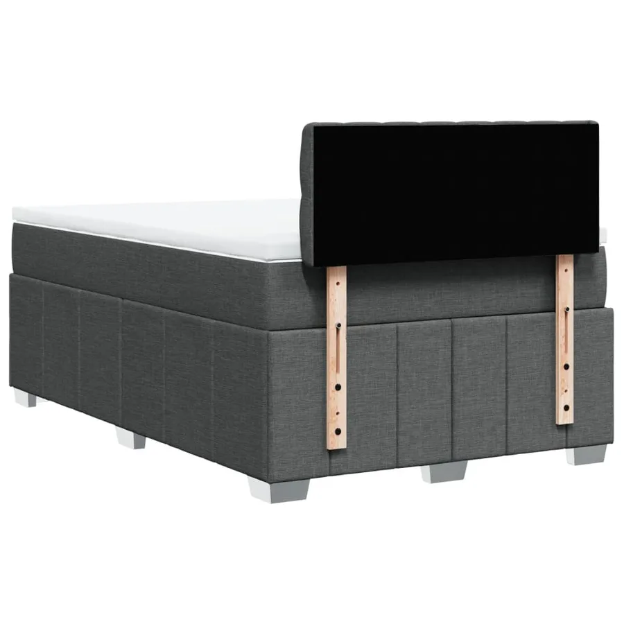 Sommier à lattes de lit avec matelas Gris foncé 120x200cm Tissu - 6