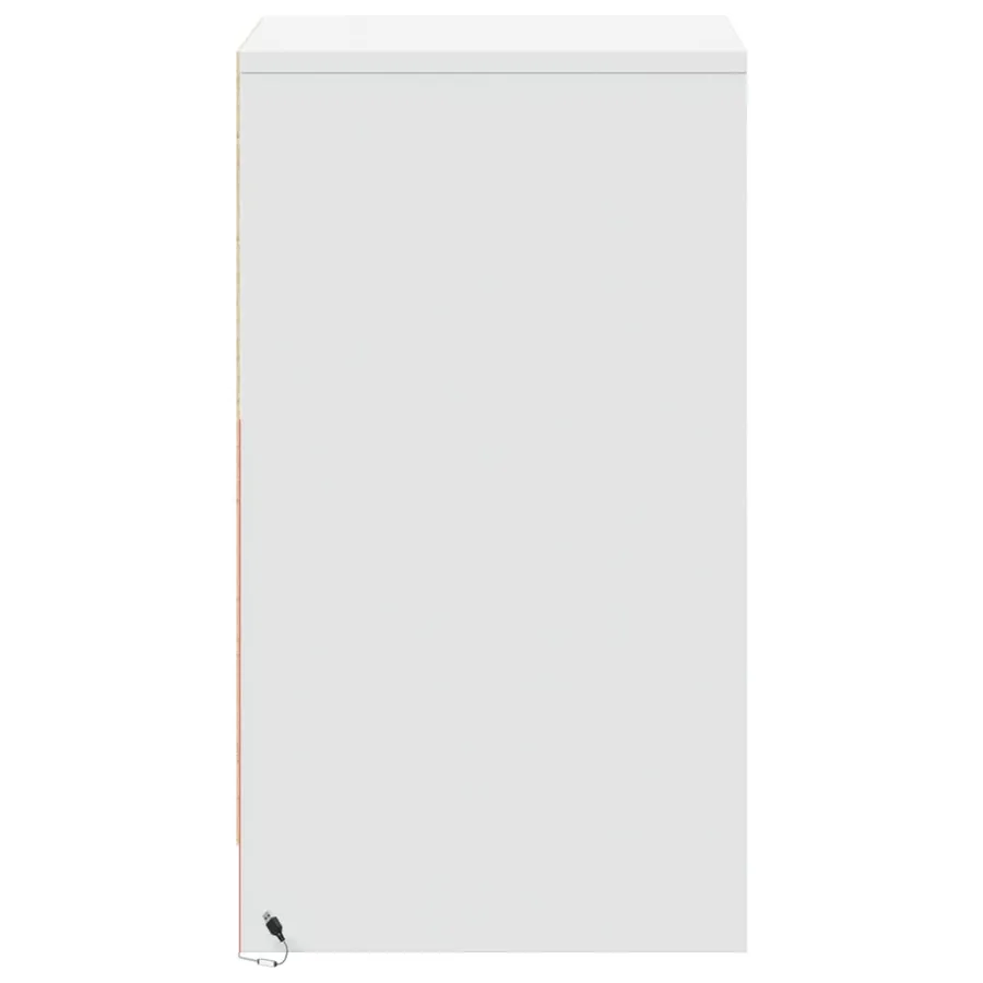 Armoire de chevet avec lumières LED blanc bois d'ingénierie - 7