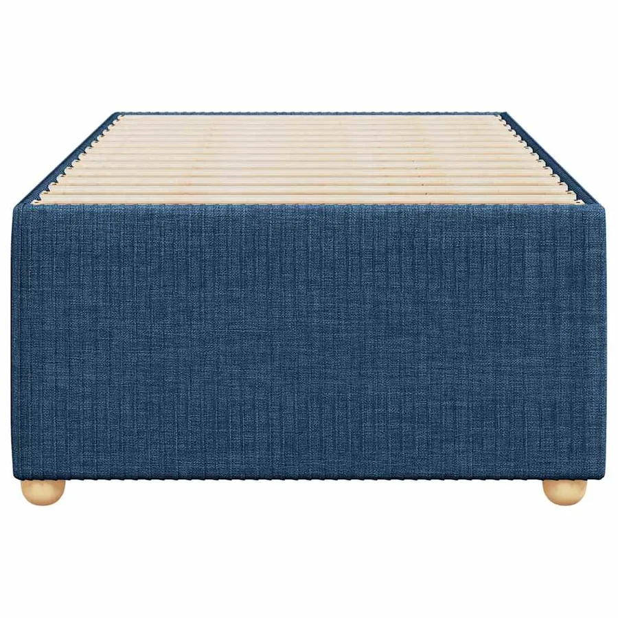 Cadre de lit sans matelas bleu 90x200 cm tissu - 4