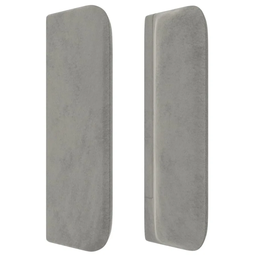 Tête de lit avec oreilles Gris clair 203x16x78/88 cm Velours - 4