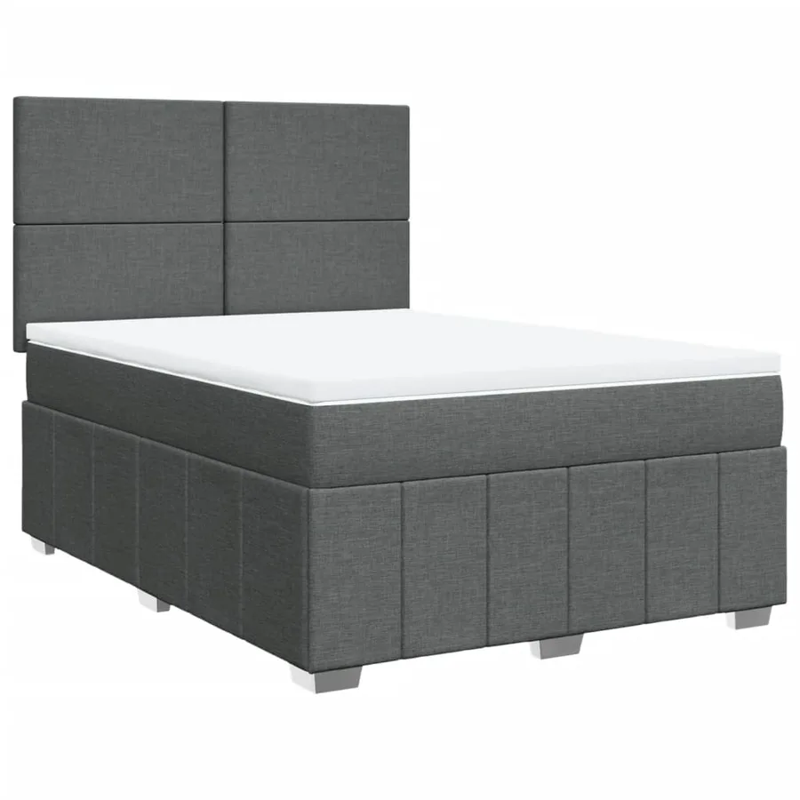 Sommier à lattes de lit avec matelas Gris foncé 160x200cm Tissu - 2