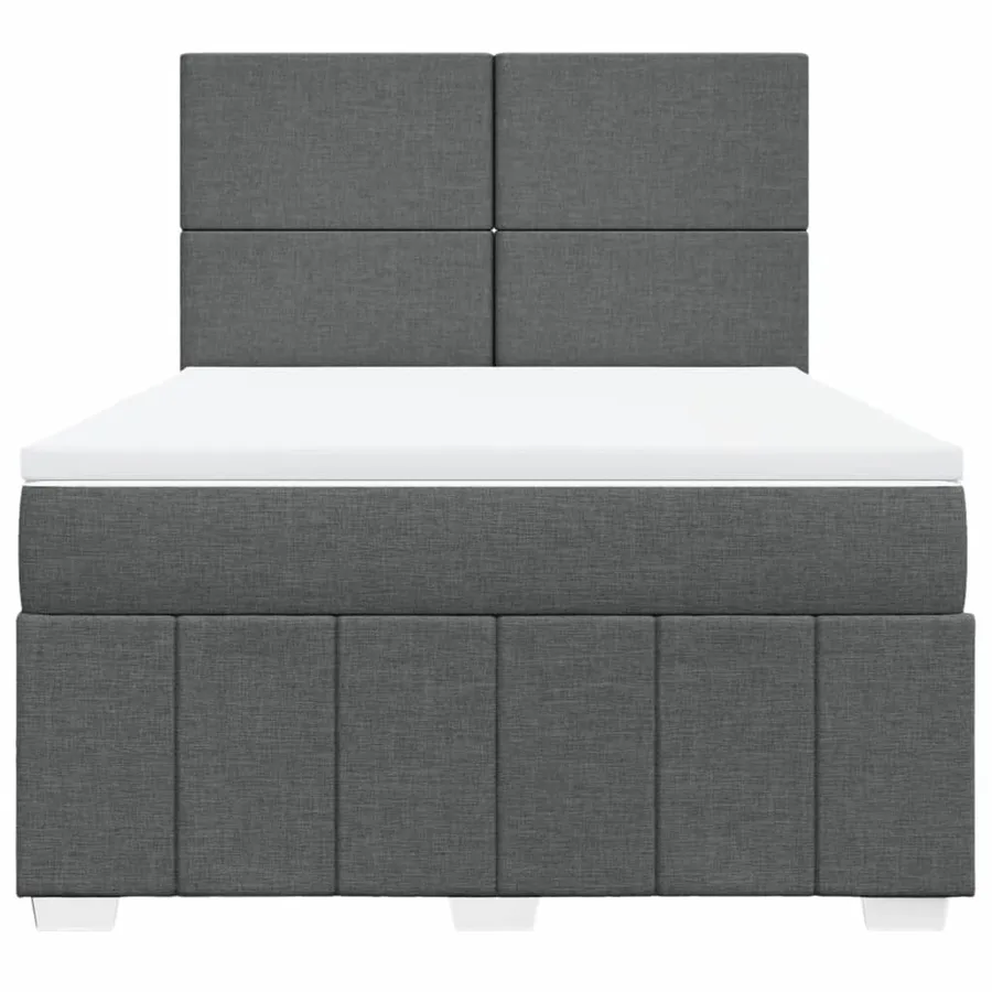 Sommier à lattes de lit avec matelas Gris foncé 160x200cm Tissu - 4