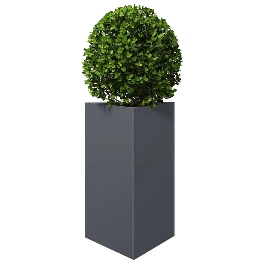 Jardinière anthracite triangulaire 50x43x75 cm acier - 3