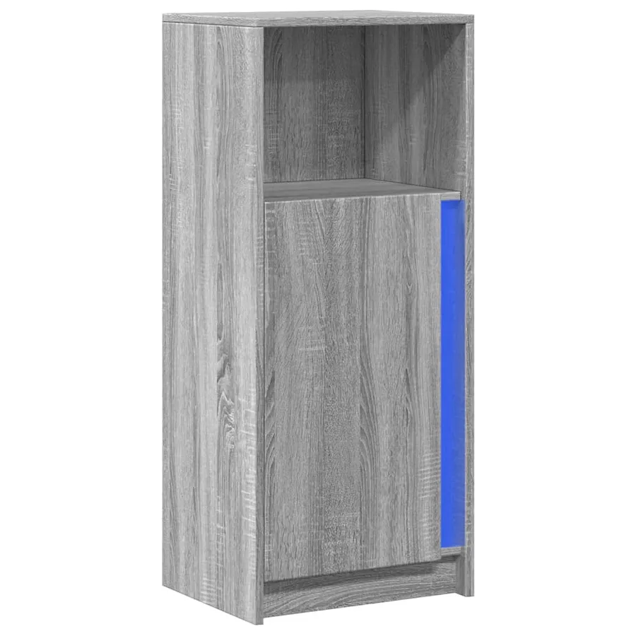 Buffet avec LED sonoma gris 42,5x34x100 cm bois d'ingénierie - 3
