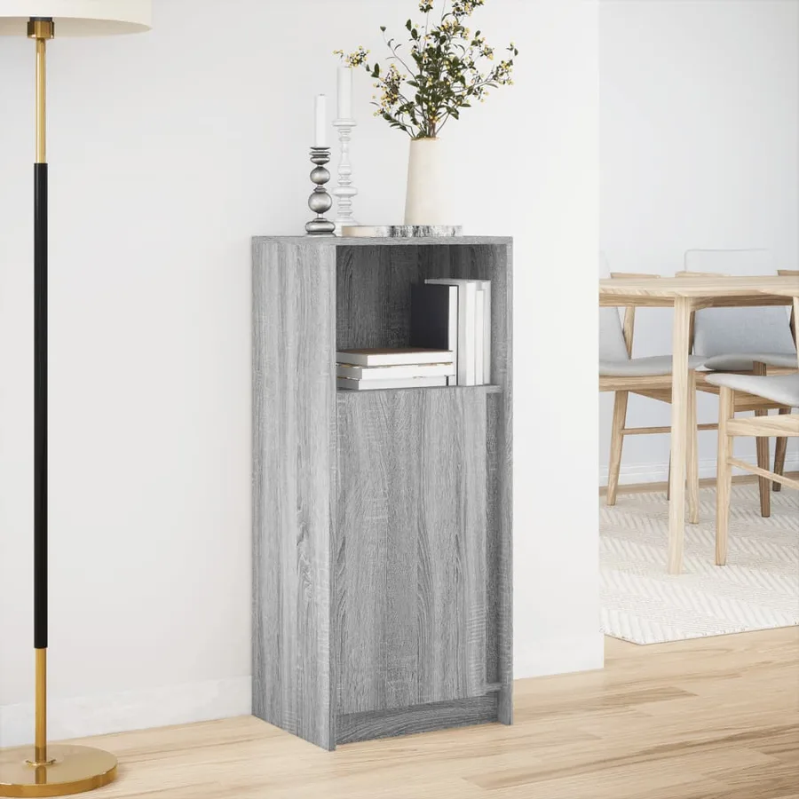 Buffet avec LED sonoma gris 42,5x34x100 cm bois d'ingénierie - 4