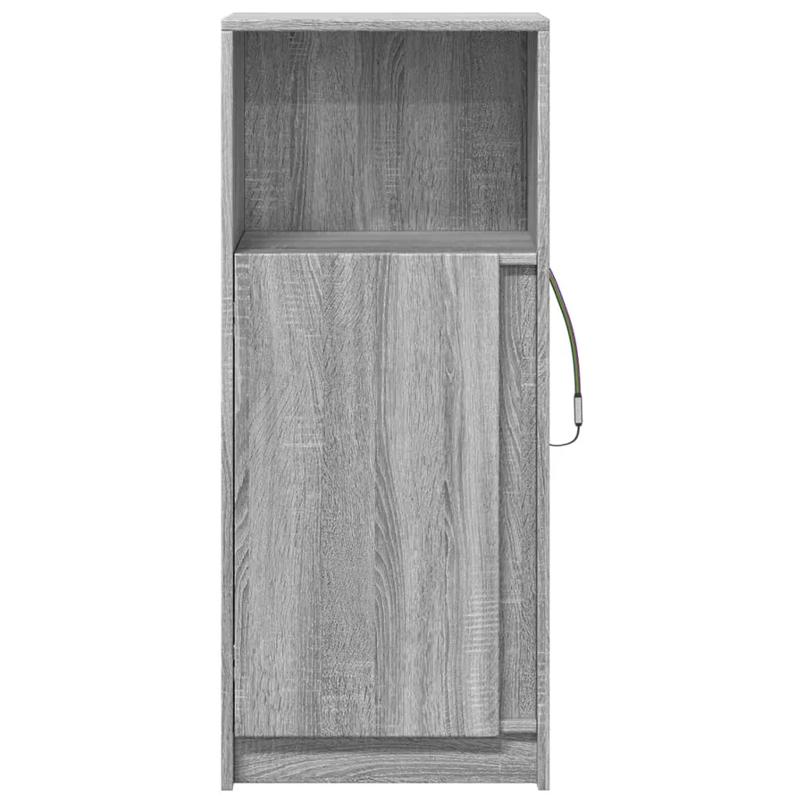 Buffet avec LED sonoma gris 42,5x34x100 cm bois d'ingénierie - 6