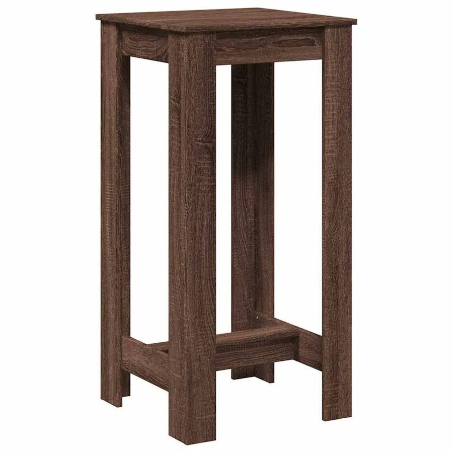 Table de bar chêne marron 51x50x103,5 cm bois d'ingénierie - 2