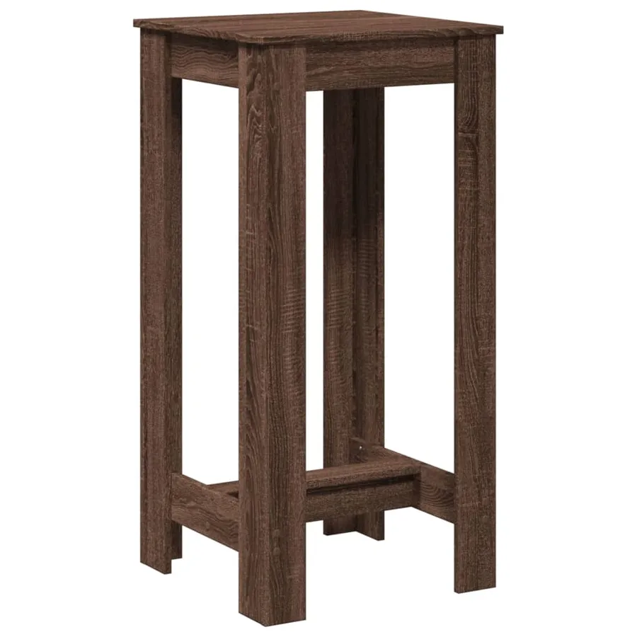 Table de bar chêne marron 51x50x103,5 cm bois d'ingénierie - 5